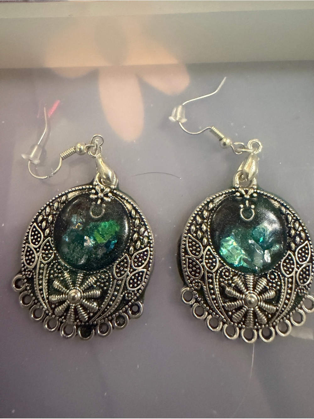 Earrings with sea glass